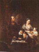 Anton  Graff Artists family before the portrait of Johann Georg Sulzer France oil painting artist